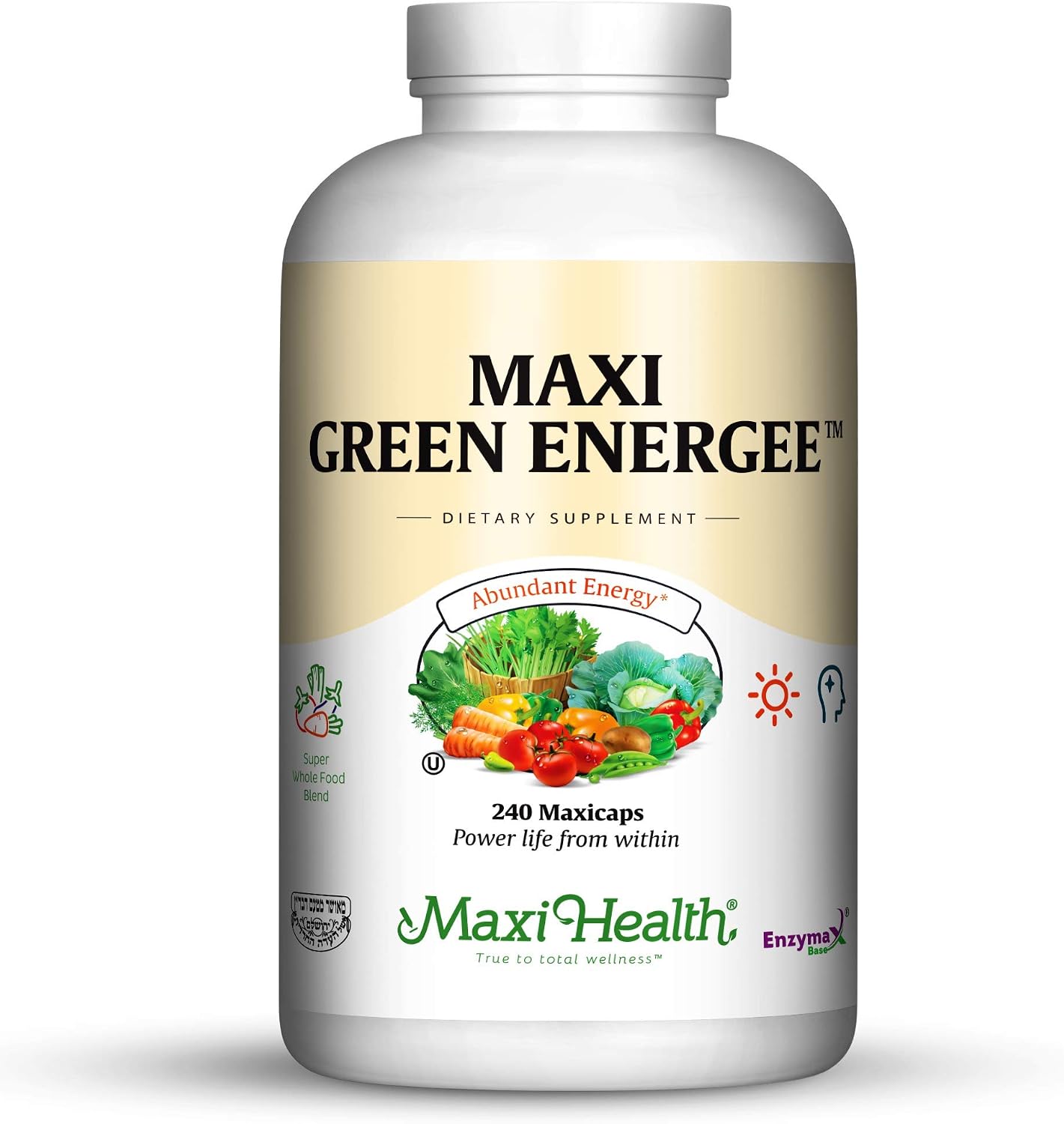 Maxi Health Super Greens Food Supplement – Whole Food Blend for Energy & Immune Support – 240 Vegan Capsules - görsel 1