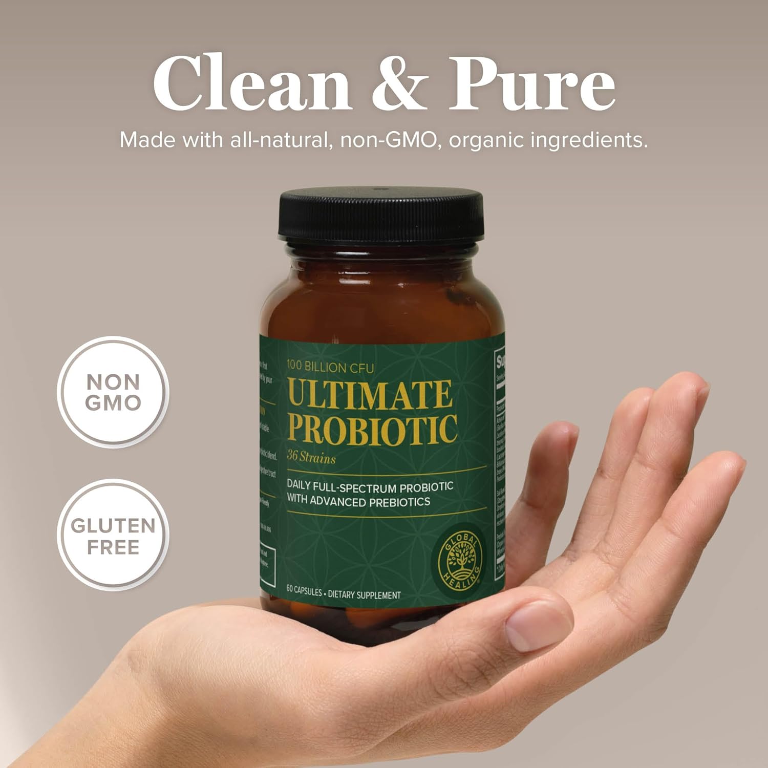 Global Healing Ultimate Probiotic Blend with Prebiotics – 75 Billion CFU (60 Capsules) - görsel 5