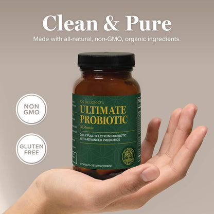 Global Healing Ultimate Probiotic Blend with Prebiotics – 75 Billion CFU (60 Capsules)