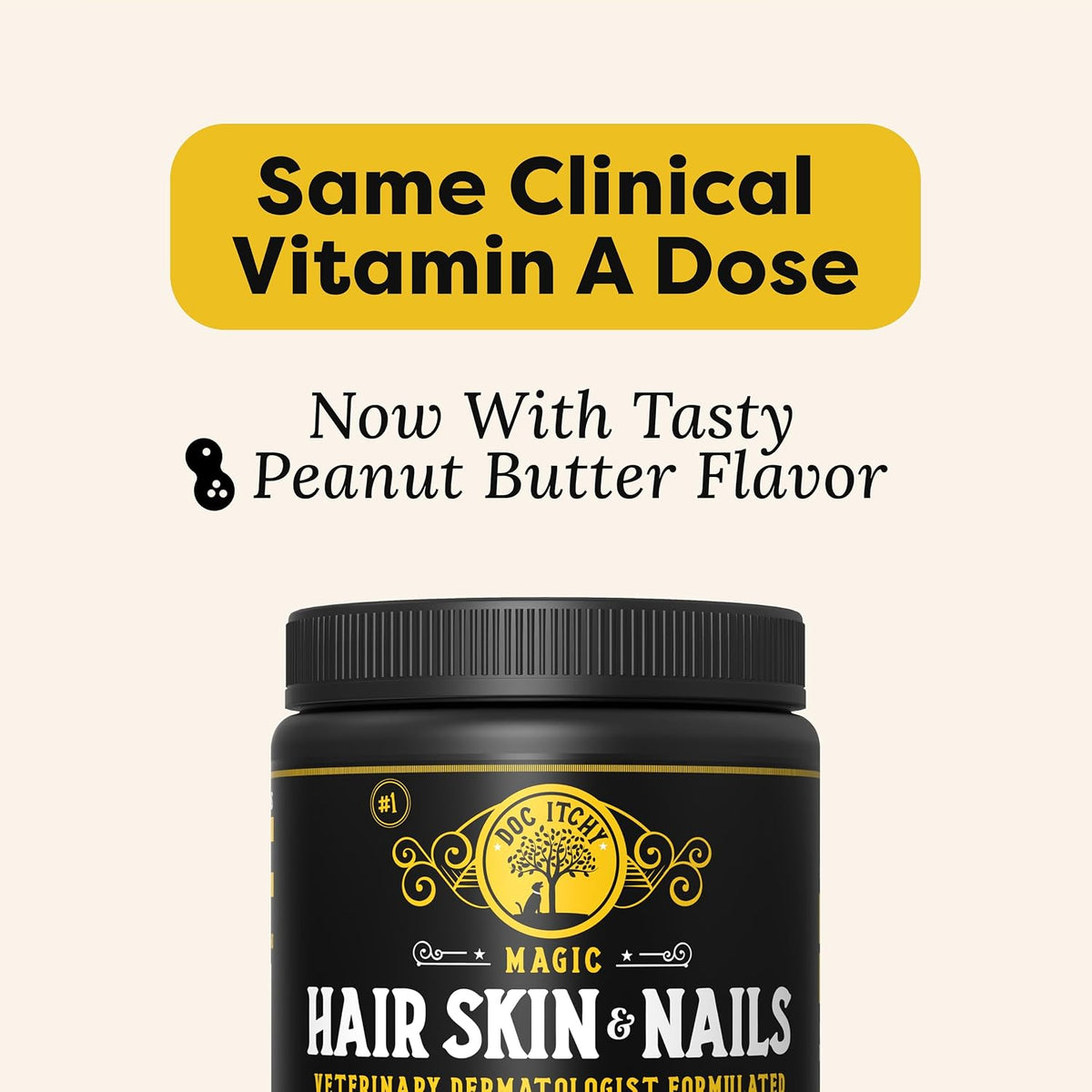 DocItchy Medical-Strength Hair Skin & Nails Dog Supplement – Vitamin A, Niacinamide, EPA Omega 3 – 90 Chews – Image 7