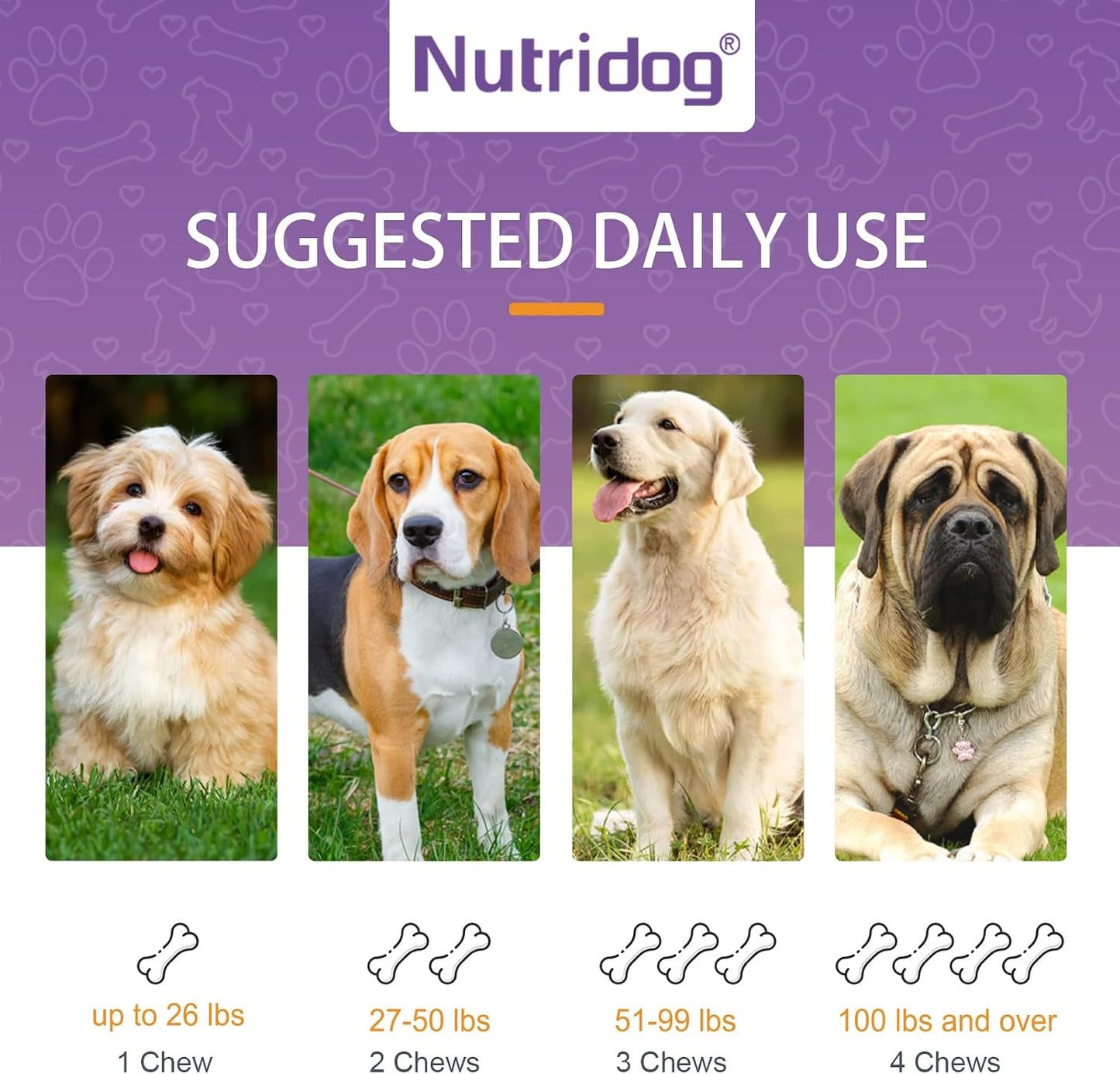 Nutridog Dog Probiotic Chews – 6 Billion CFU, 6 Strains, Duck Flavour (120 Count) - görsel 8