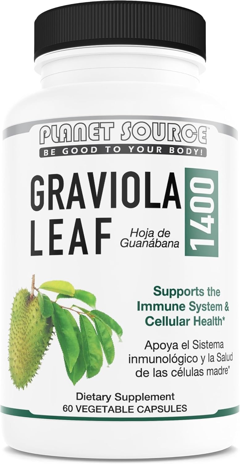 Graviola Leaf – Annona Muricata Soursop – Traditional Herbal Supplement – Natural Antioxidant – 60 Vegetable Capsules (1400mg) - görsel 1