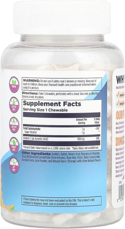 KAL C-REX Timed-Release Vitamin C with Bioflavonoids, 100 mg, 100 Orange Tablets