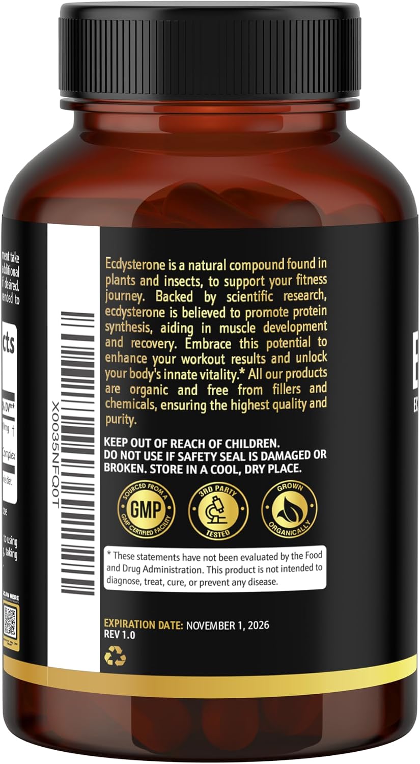 Earth Elixir Ecdysterone 900mg – 180 Capsules – Muscle Building Supplement with 95% Beta Ecdysterone - görsel 8