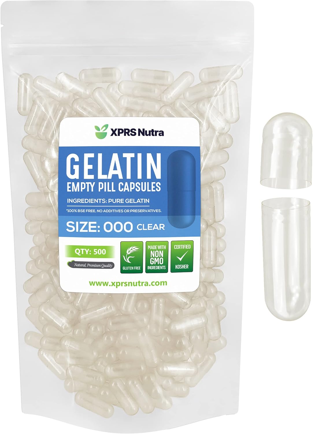 XPRS Nutra Size 000 Empty Gelatine Capsules – 1000 Pack - görsel 8