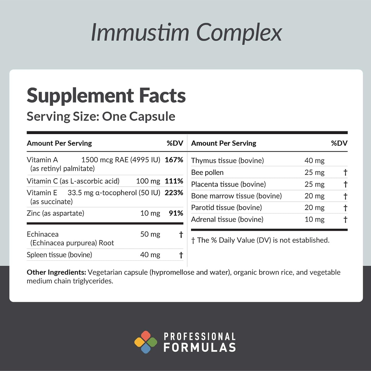 Professional Formulae Immustim Complex – Immune System Support Supplement, 60 Capsules - görsel 2