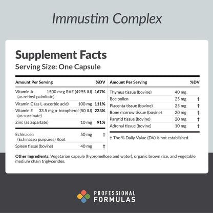 Professional Formulae Immustim Complex – Immune System Support Supplement, 60 Capsules