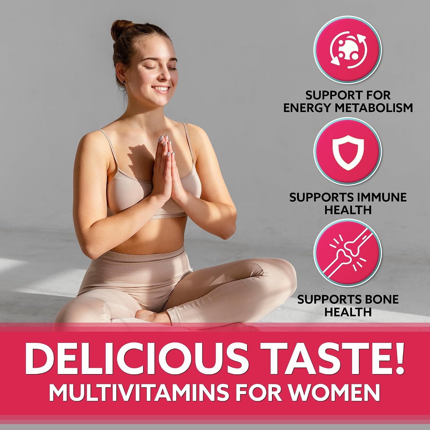 Droppels Women's Multivitamin Gummies with Folic Acid & Biotin - Peach Tea Flavour, 60 Count - görsel 4