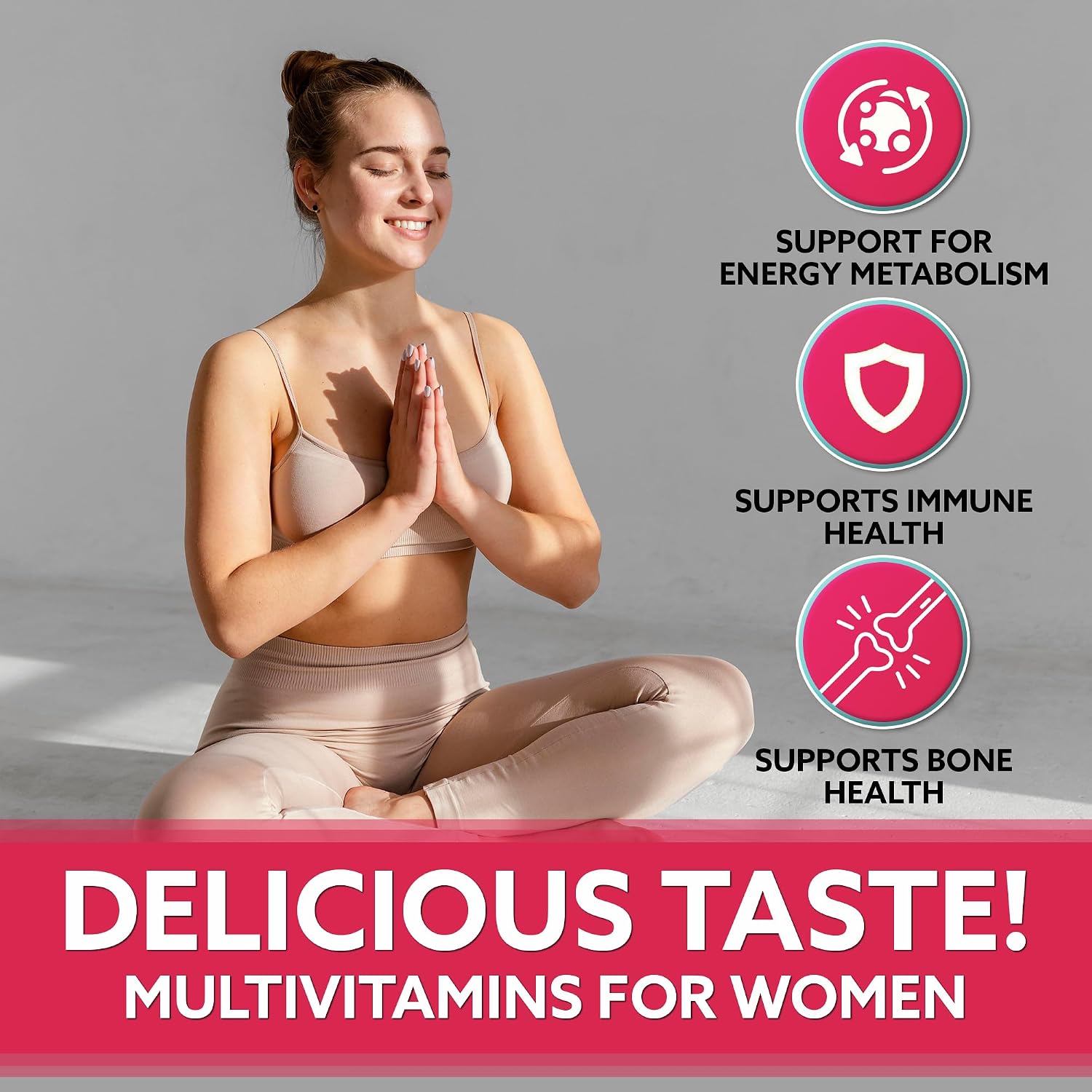 Droppels Women's Multivitamin Gummies with Folic Acid & Biotin - Peach Tea Flavour, 60 Count - görsel 4