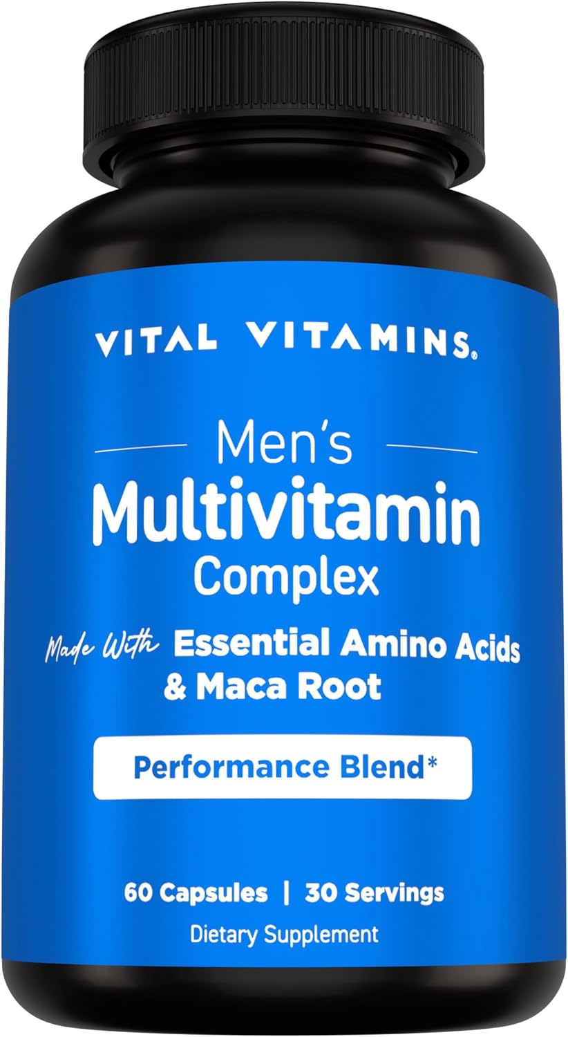 Vital Vitamins Men's Multivitamin Complex - Essential Amino Acids & Maca Root - 60 Capsules - görsel 1