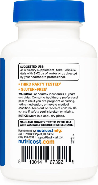 Nutricost Policosanol 100mg, 120 Capsules - Gluten-free, Non-GM, and Vegetarian Friendly