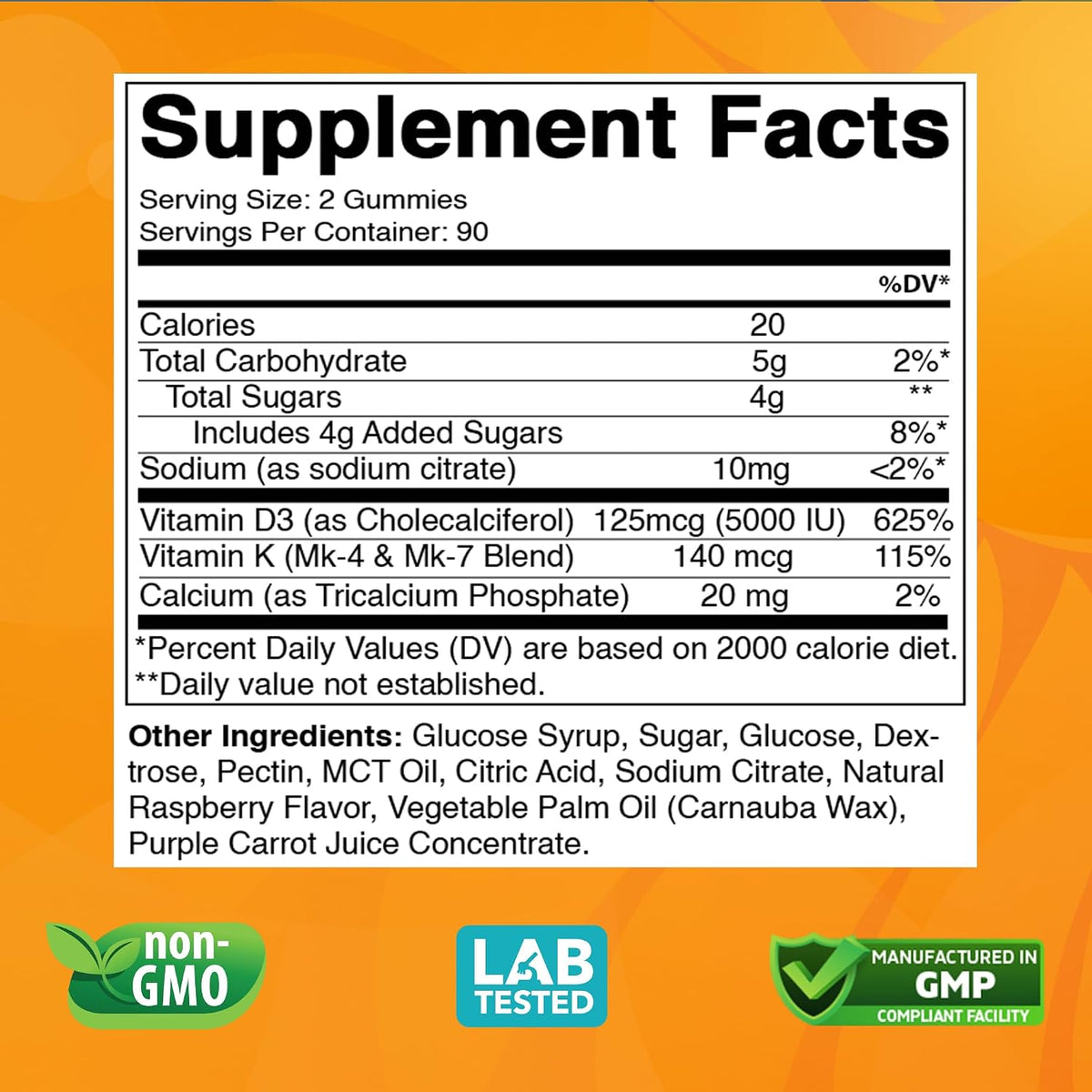 Vitabod Vitamin D3 + K2 Gummies – Bone & Heart Health Support – 180 Pectin-Based Vegan Gummies - görsel 2
