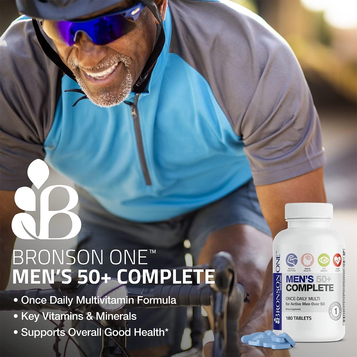 Bronson ONE Daily Mens 50+ Complete Multivitamin Multimineral, 180 Tablets - görsel 3