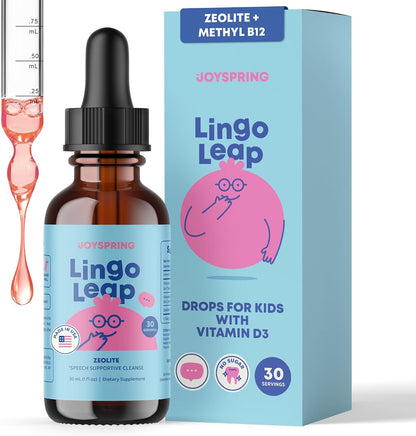 JoySpring LingoLeap – Liquid Kids Formula with Zeolite Clinoptilolite, Methylated B12 and Vitamin D3