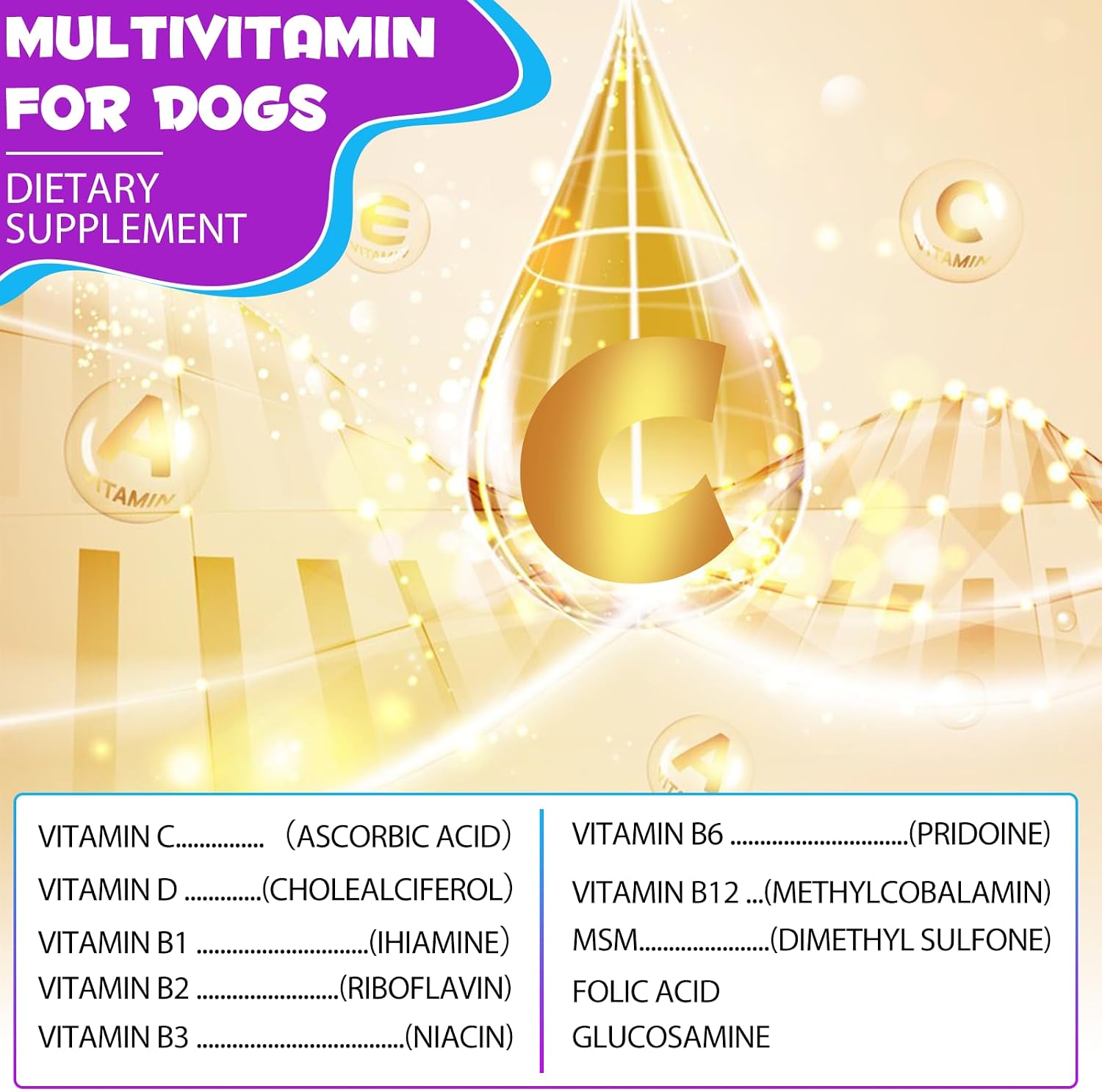 15 in 1 Dog Multivitamin Liquid Drops - Vitamins for Heart, Joints, Skin & Coat, Urinary Tract, Immune Support (60 ml) - görsel 6
