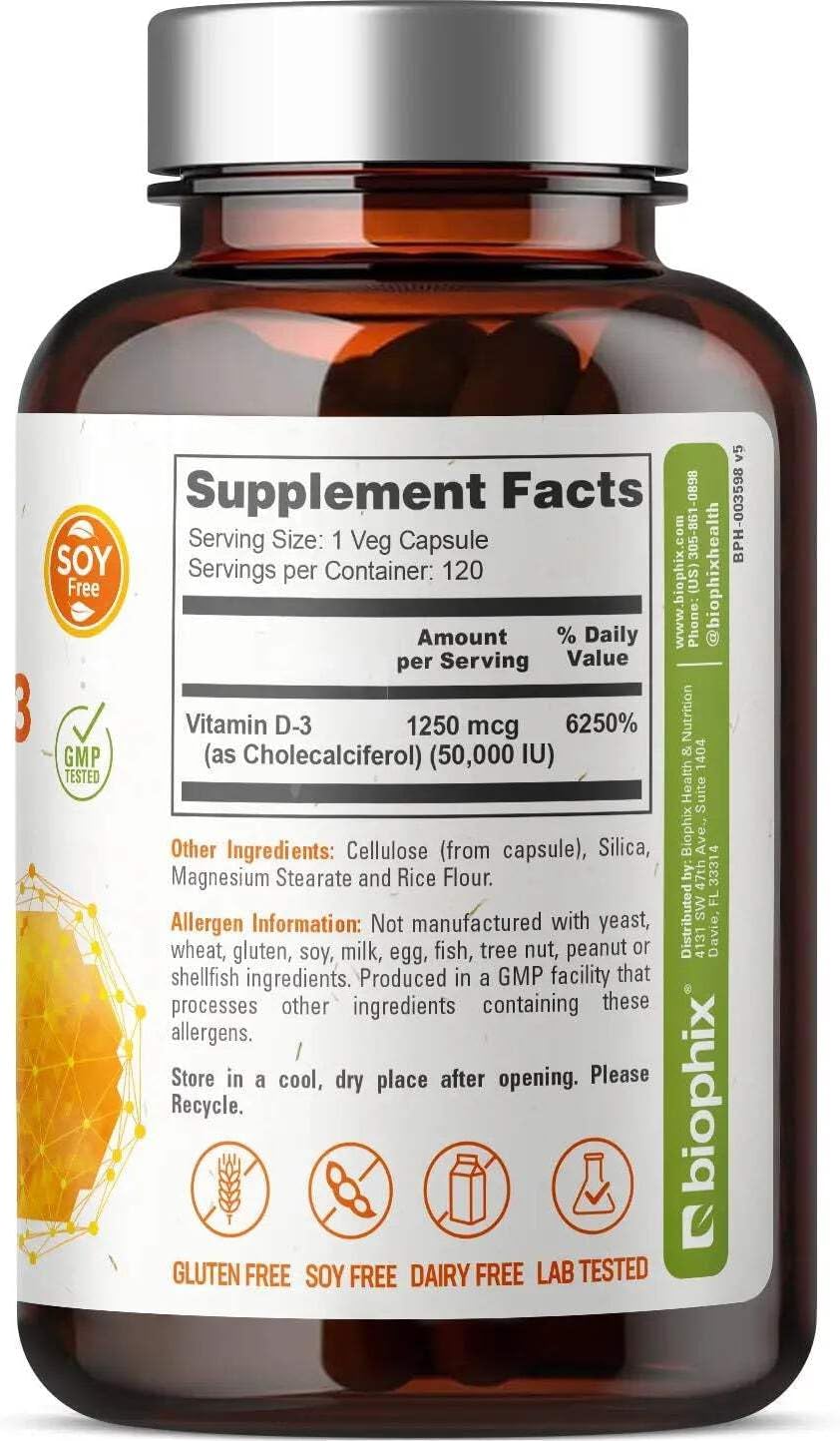 biophix Vitamin D3 10,000 IU High-Potency 120 Softgels - görsel 2
