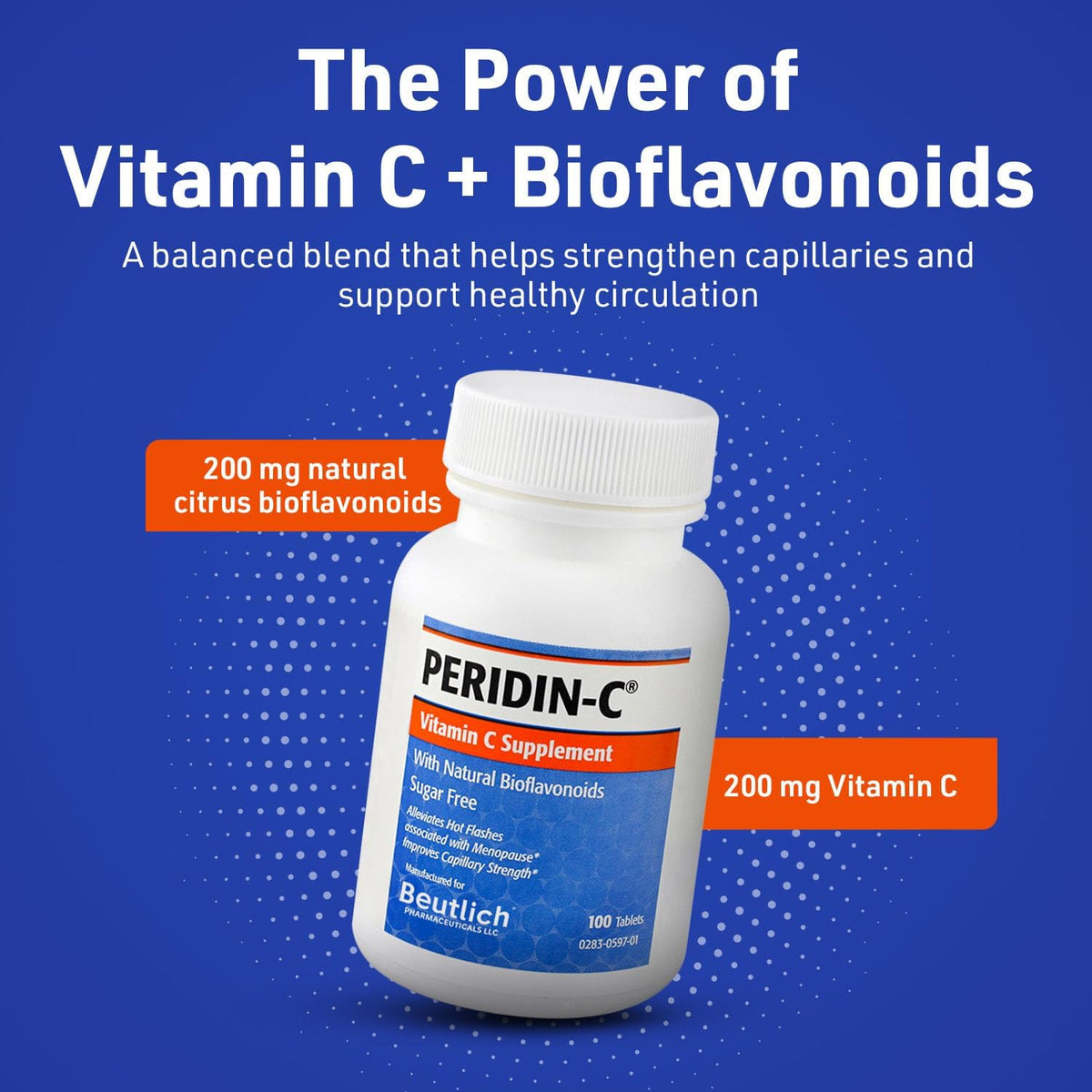 Peridin-C Vitamin C with Citrus Bioflavonoids – Daily Antioxidant Support – Gentle, Sugar-Free, Gluten-Free – Easy-to-Swallow Tablets – 100 Tablets - görsel 3