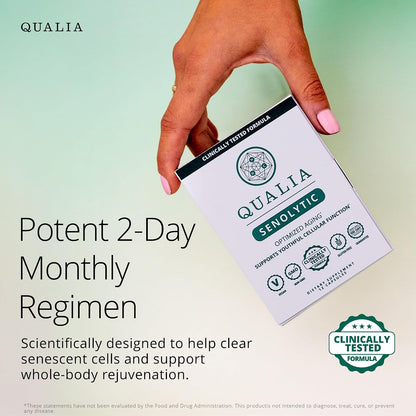 Qualia Senolytic Supplement – Fisetin, Quercetin, Piperlongumin – 1 Month's Supply