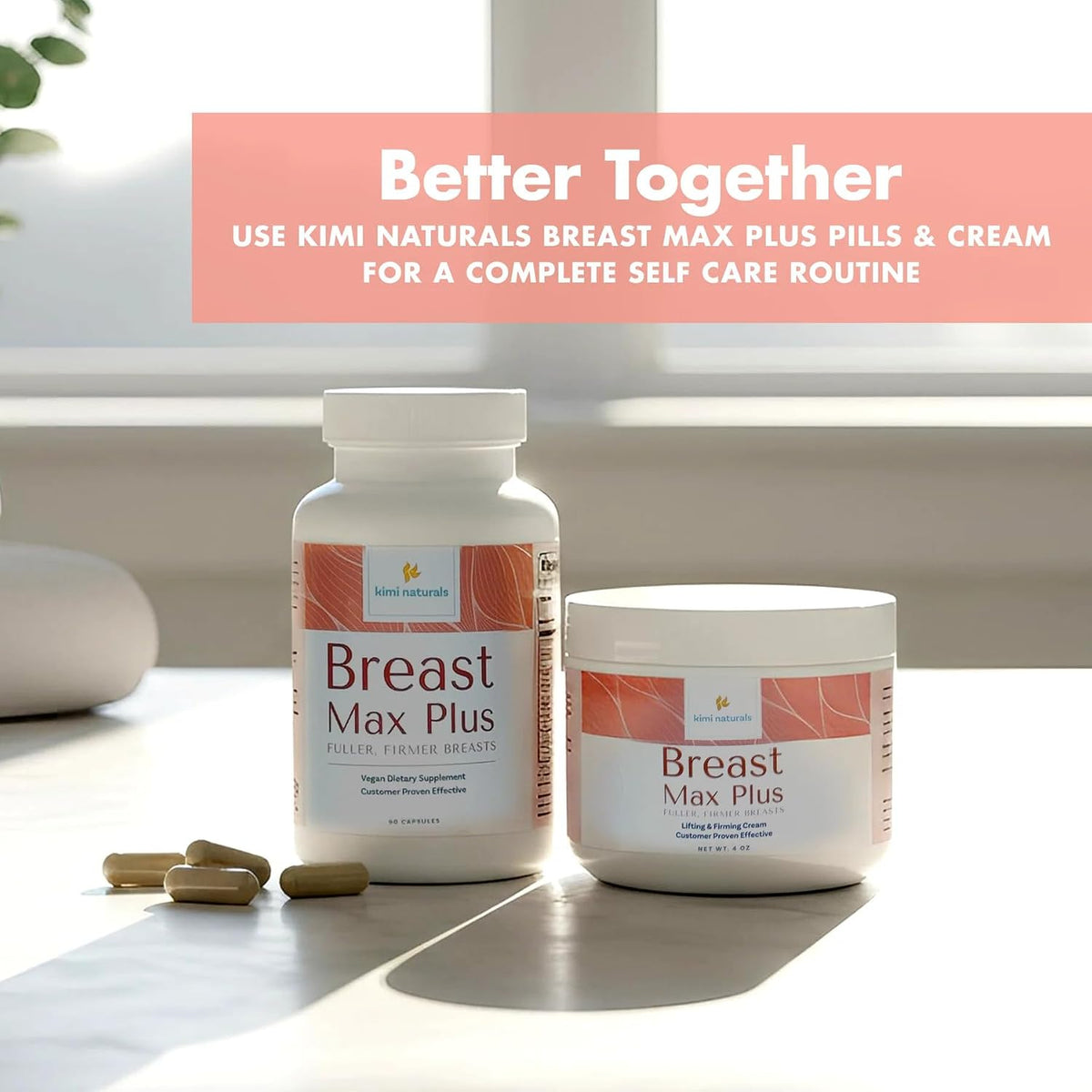 KIMI Naturals Breast Max Plus - Breast Support Supplement with Fenugreek, for Breast Firmness, 90 Capsules - görsel 7