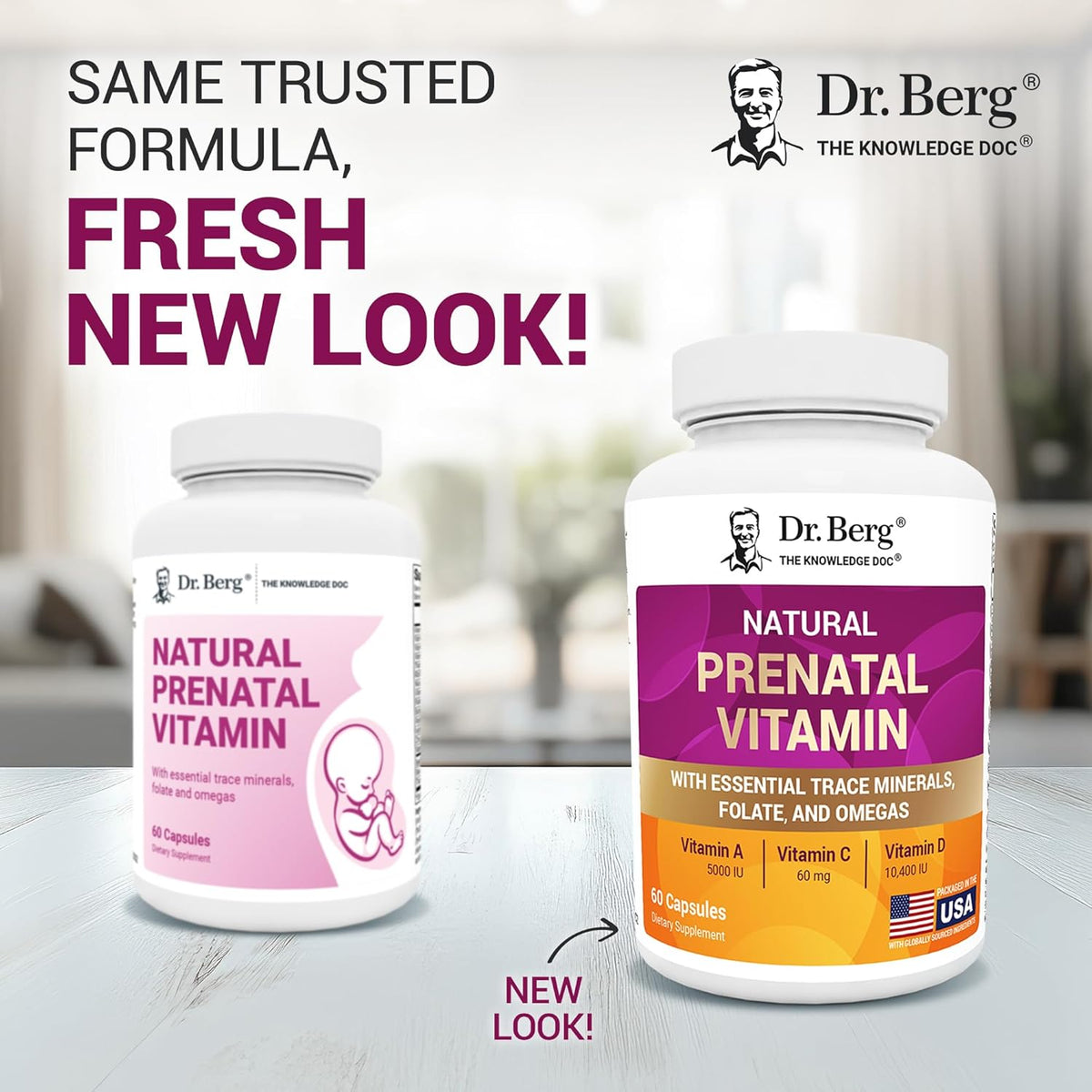 Dr. Berg Natural Prenatal Vitamins - Prenatal Multivitamin with Folate, Omegas & Superfoods (60 Capsules) - görsel 2