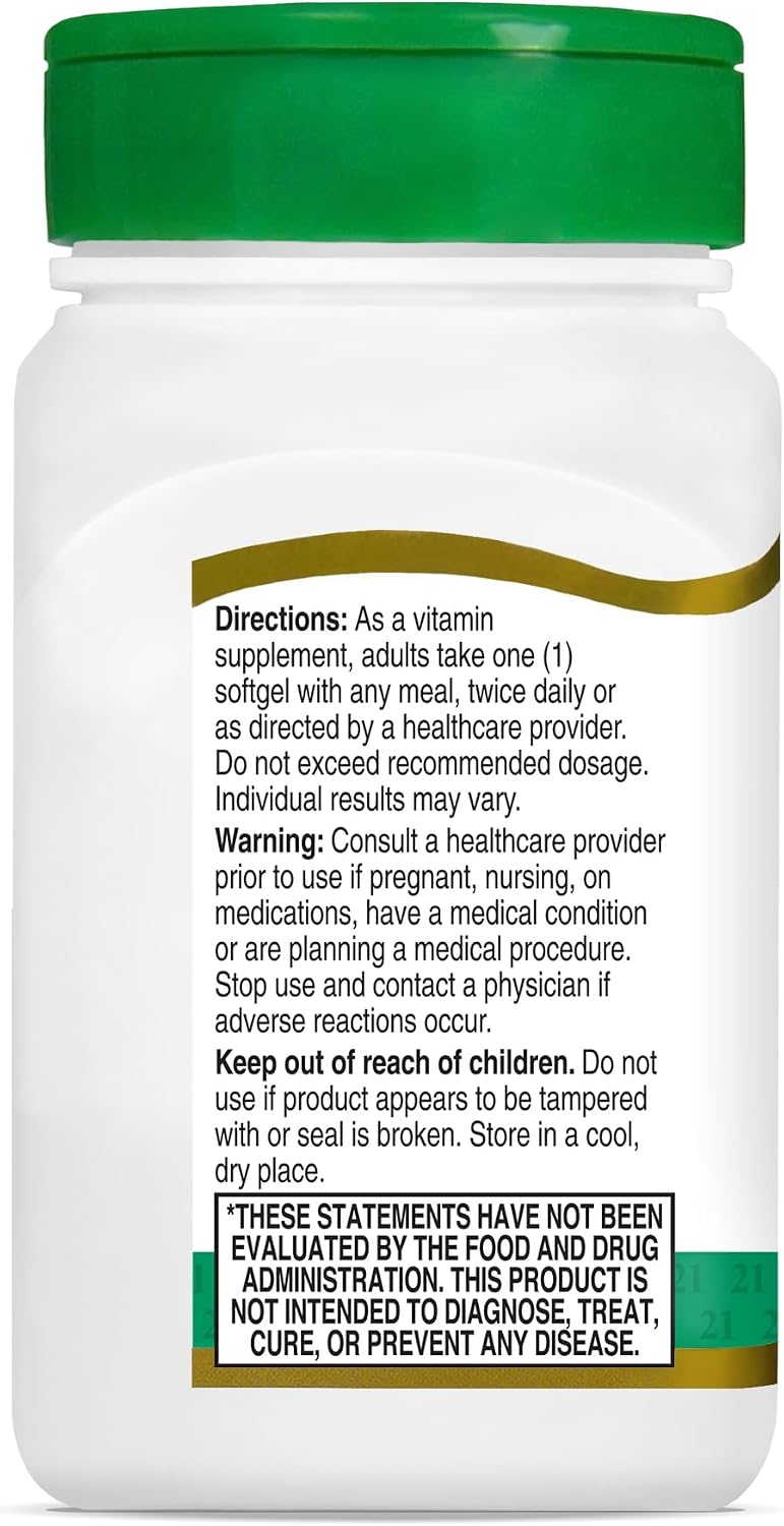21st Century Vitamin E 200 IU (dl-alpha) Soft Capsules, 110 Count (Pack of 2) - görsel 7