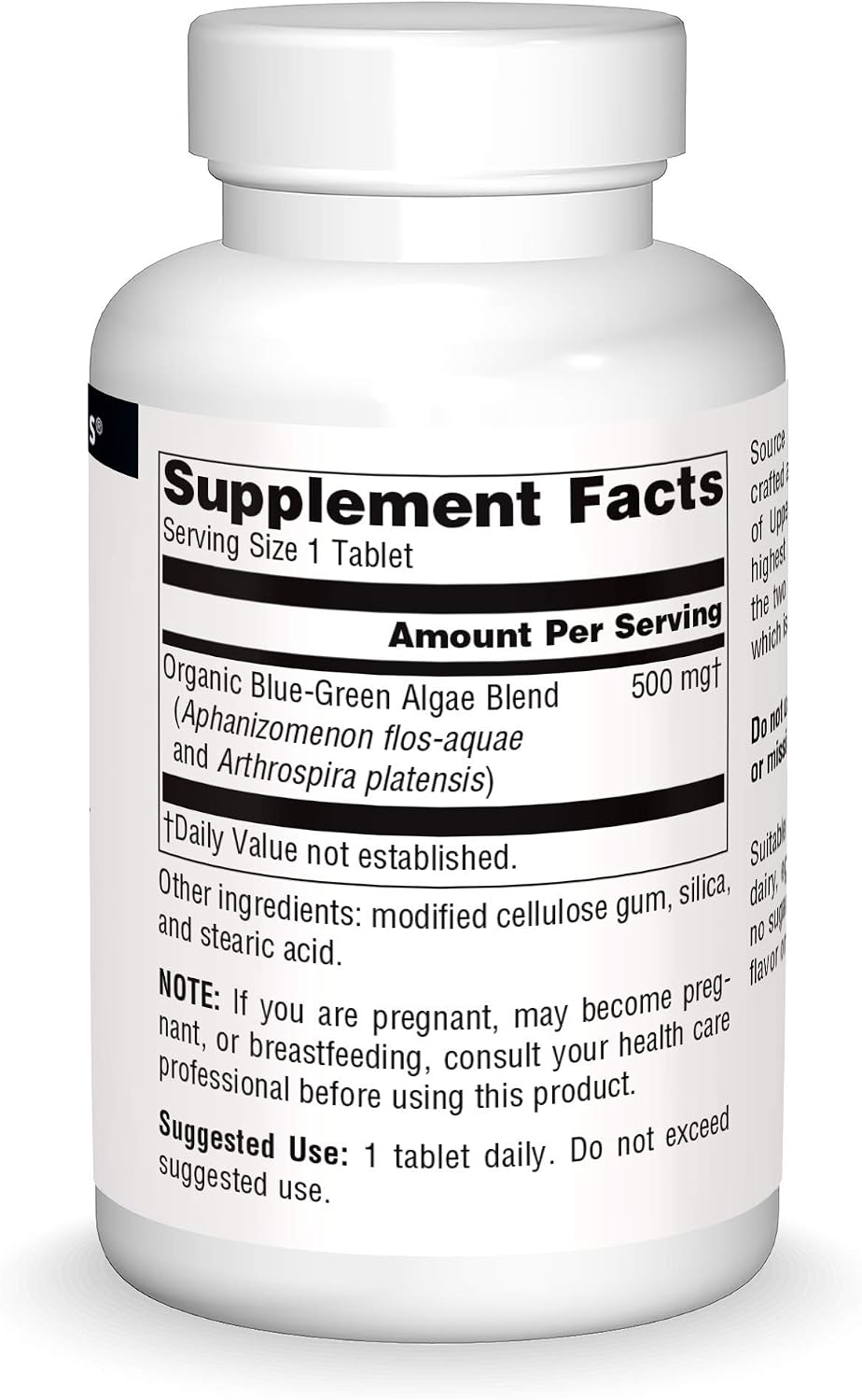 Source Naturals Blue Green Algae from Klamath Lake - 500 mg, 200 Tablets - görsel 3