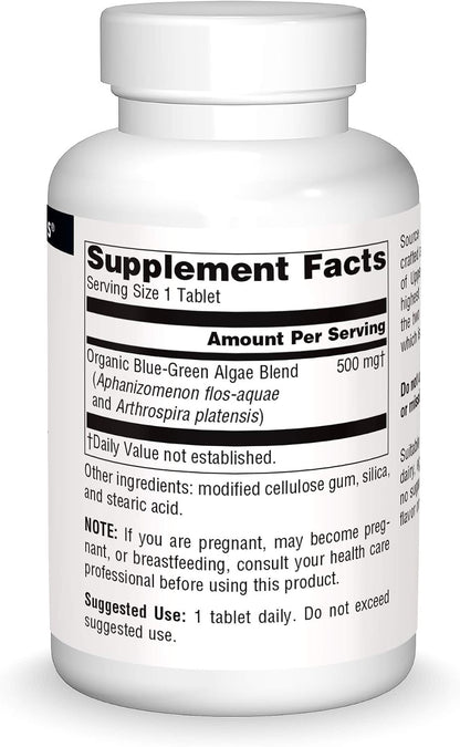 Source Naturals Blue Green Algae from Klamath Lake - 500 mg, 200 Tablets