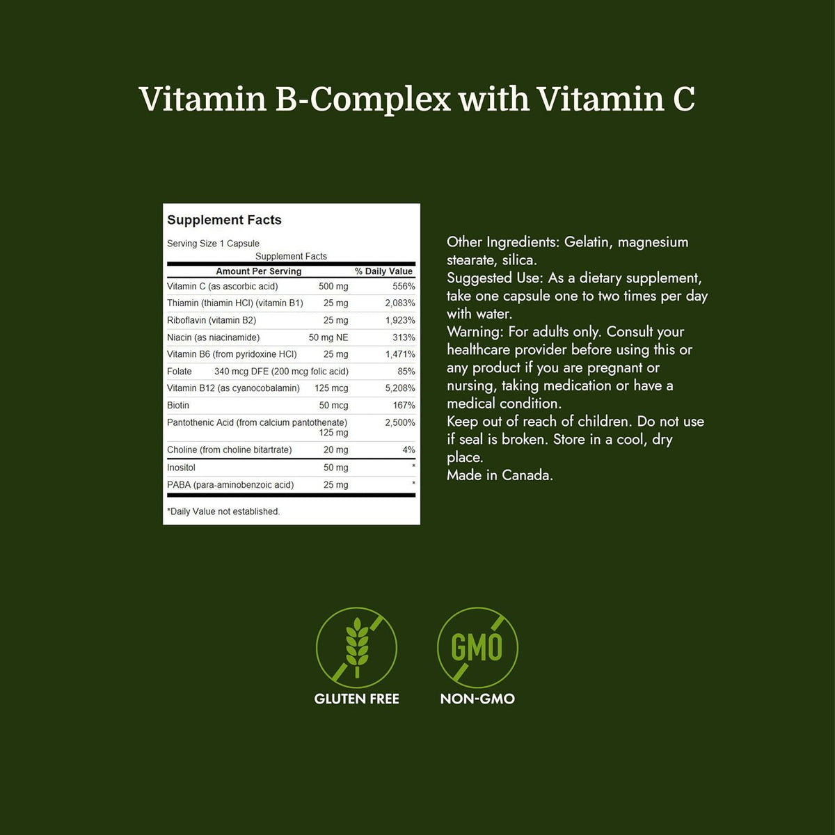 Swanson Super Stress B-Complex with Vitamin C (100 Capsules) - görsel 4