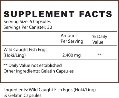 Fish Eggs Capsules – 3000 mg per Serving – Omega-3 DHA EPA Fish Roe Supplement