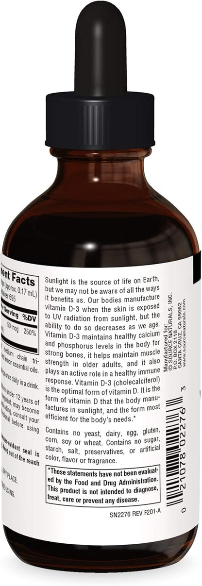 Source Naturals Vitamin D-3 Liquid Drops, 2000 IU, 118 ml