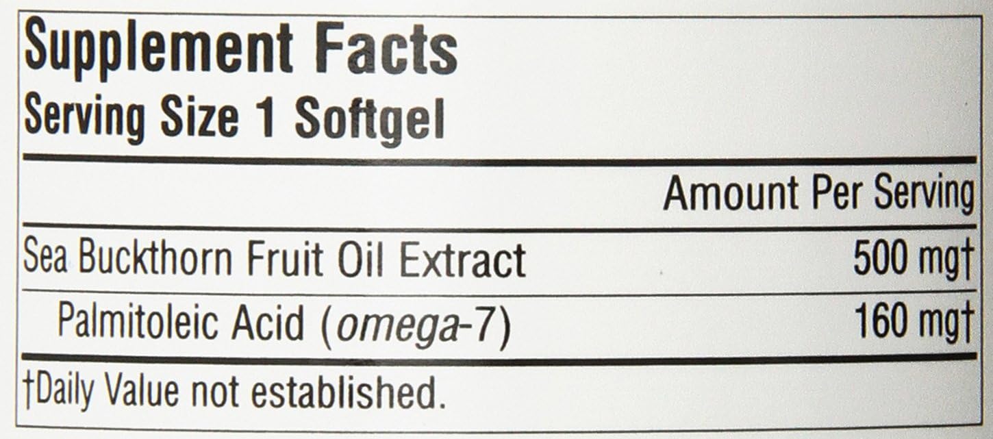Source Naturals Omega-7 Sea Buckthorn Fruit Oil, Non-GMO, Vegan-Sourced for Health and Vitality - 120 Vegan Softgels - görsel 5