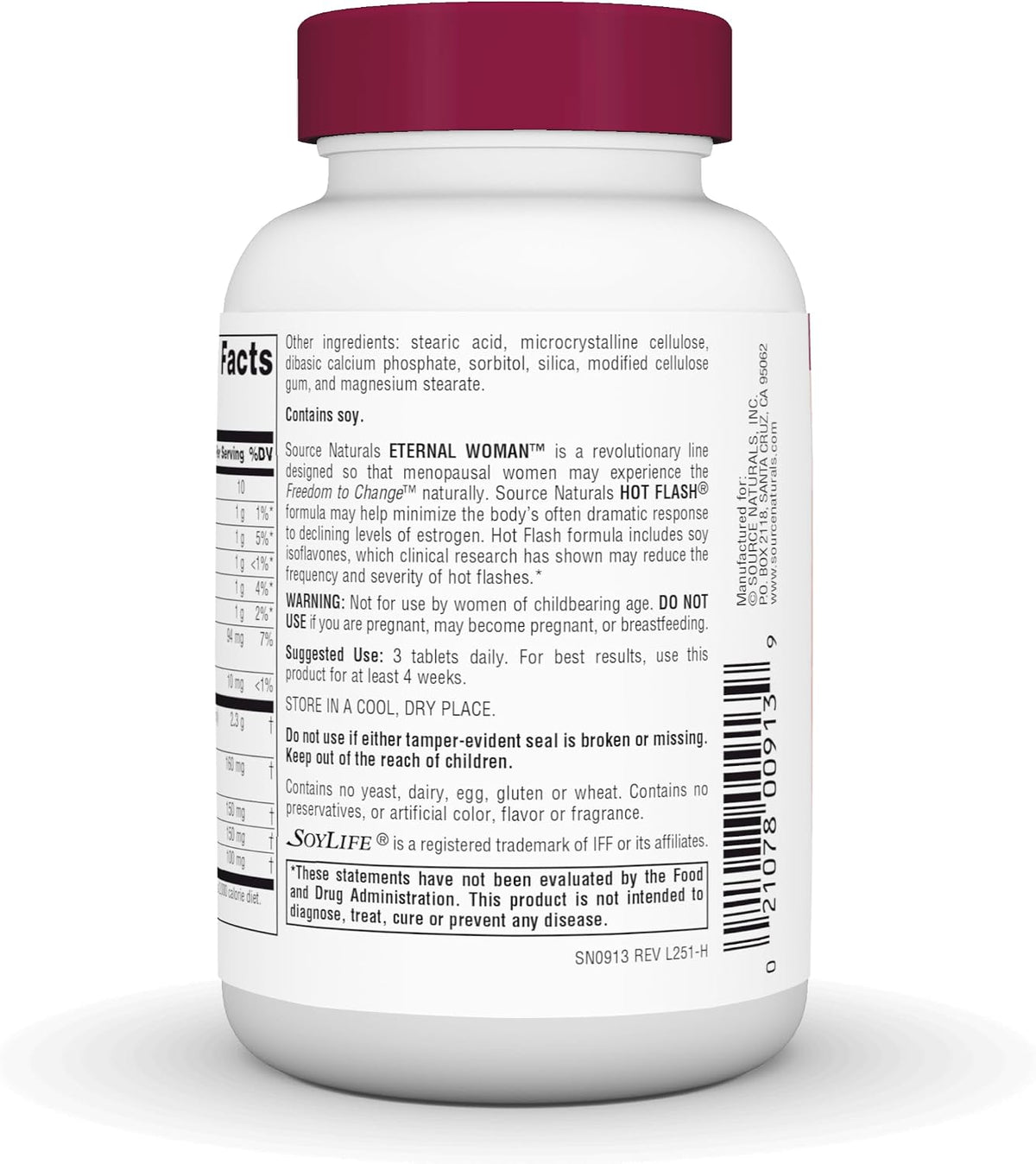 Source Naturals Hot Flush - Helps Reduce Hot Flushes Associated with Menopause - Non-GM Soy - 45 Tablets - görsel 4