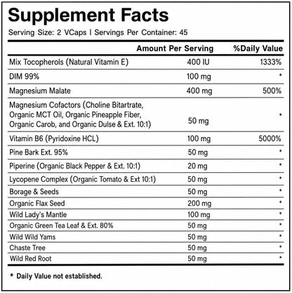 Green Organic Supplements Breast Cyst Support - 90 Vegetable Capsules
