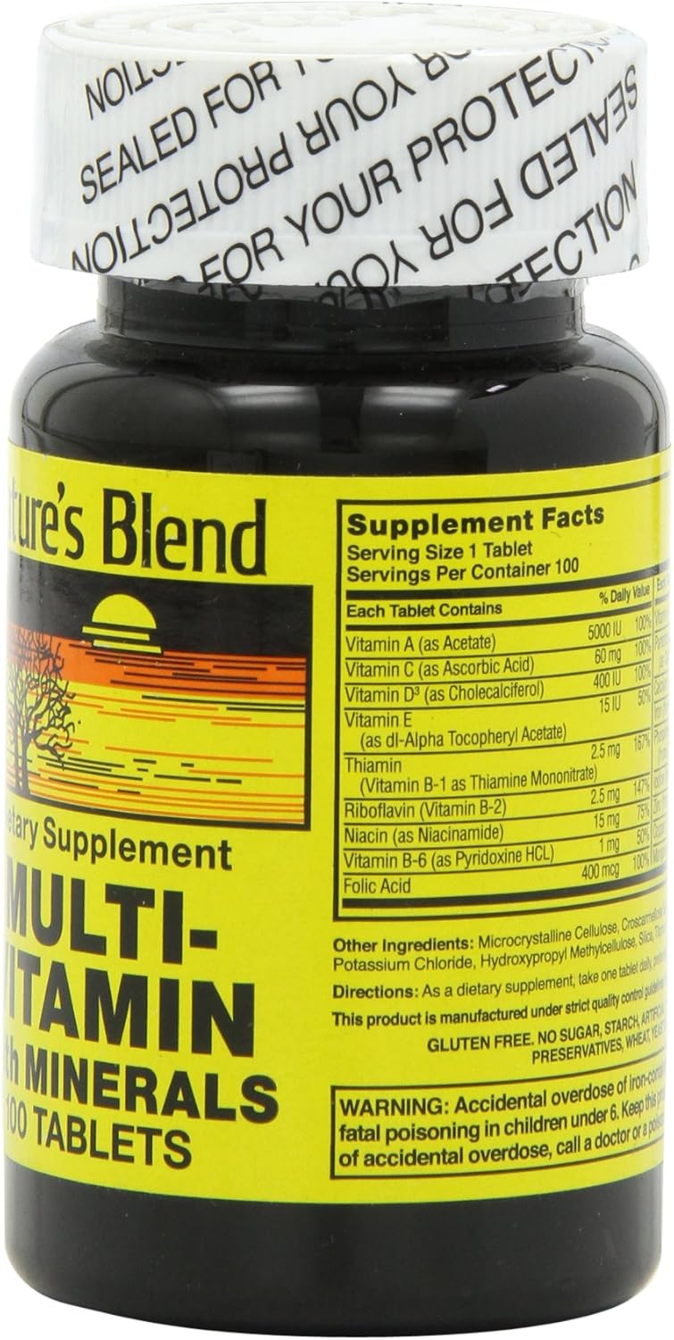 Nature's Blend Multivitamin & Mineral Tablets, 100 Tablets - görsel 2