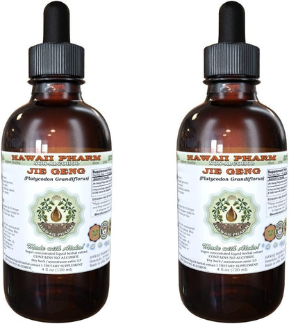 Jie Geng Alcohol-Free Liquid Extract - Platycodon Root Glycerite by Hawaii Pharm (4 x 118 ml)