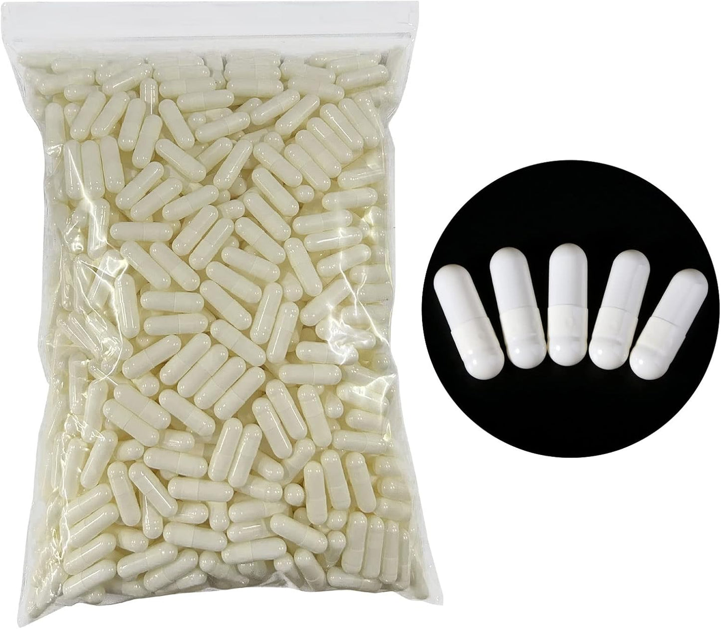 jomgeroz Empty Gelatine Capsules - White, for Express Capsules - görsel 2