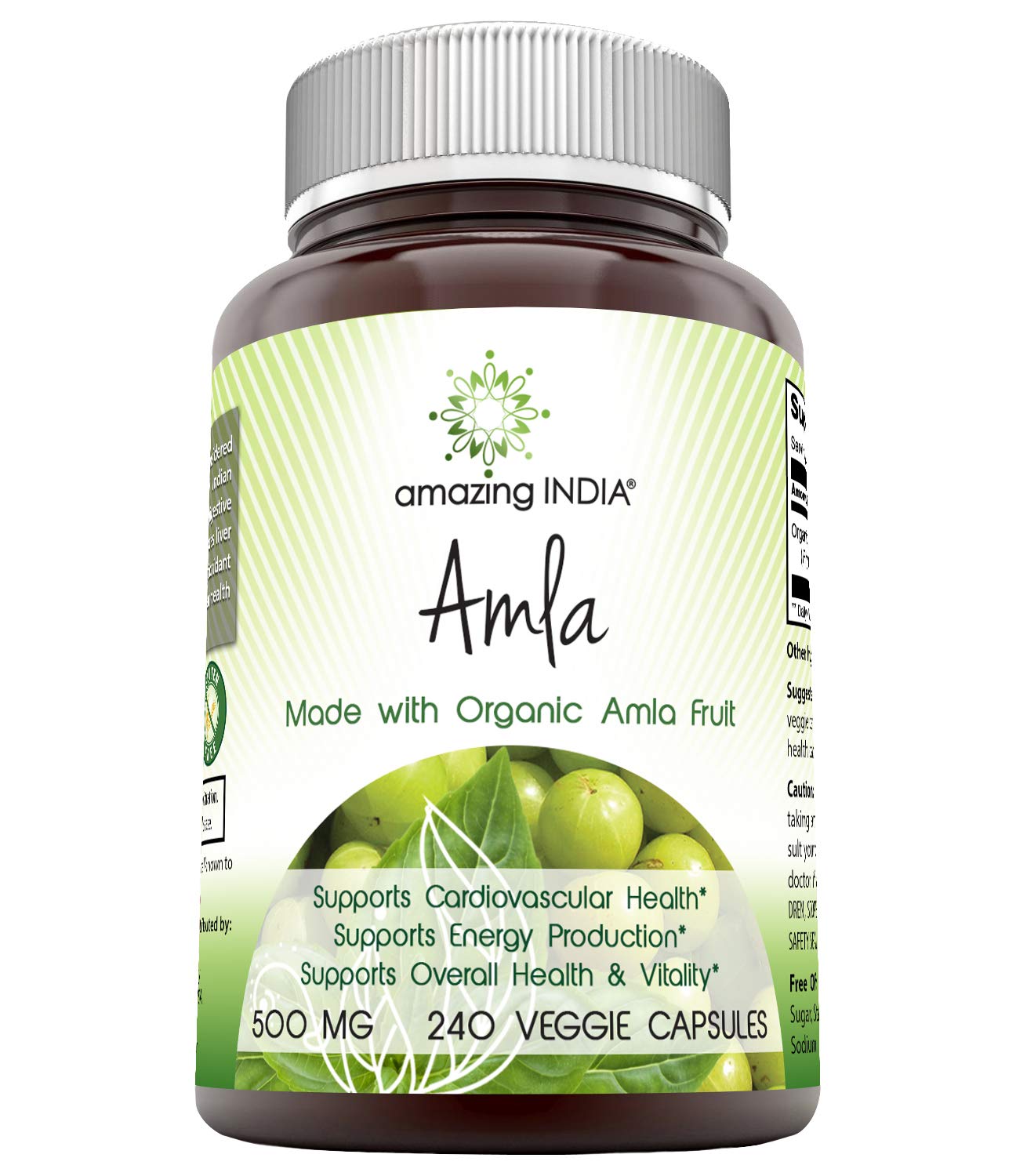 Amazing India Amla - 500 mg, 120 Veggie Capsules - Non-GMO, Gluten-free Food Supplement - görsel 4
