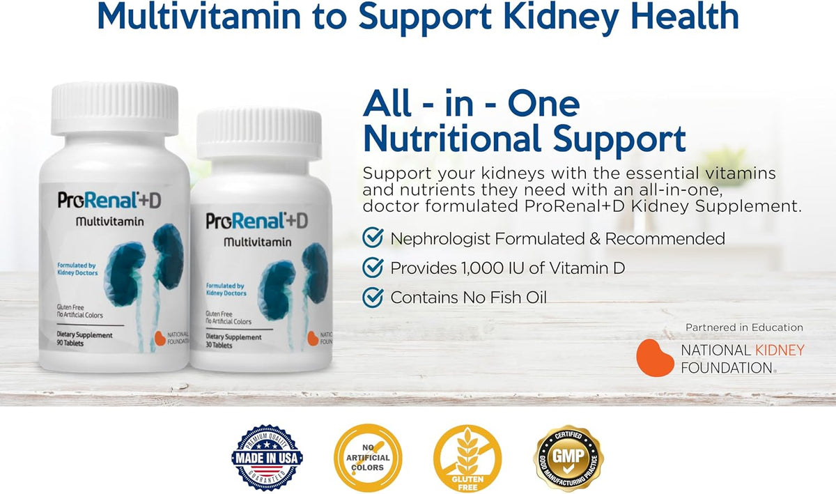 Nephroceuticals ProRenal+D Kidney Multivitamins – 30-Day Supply - görsel 3