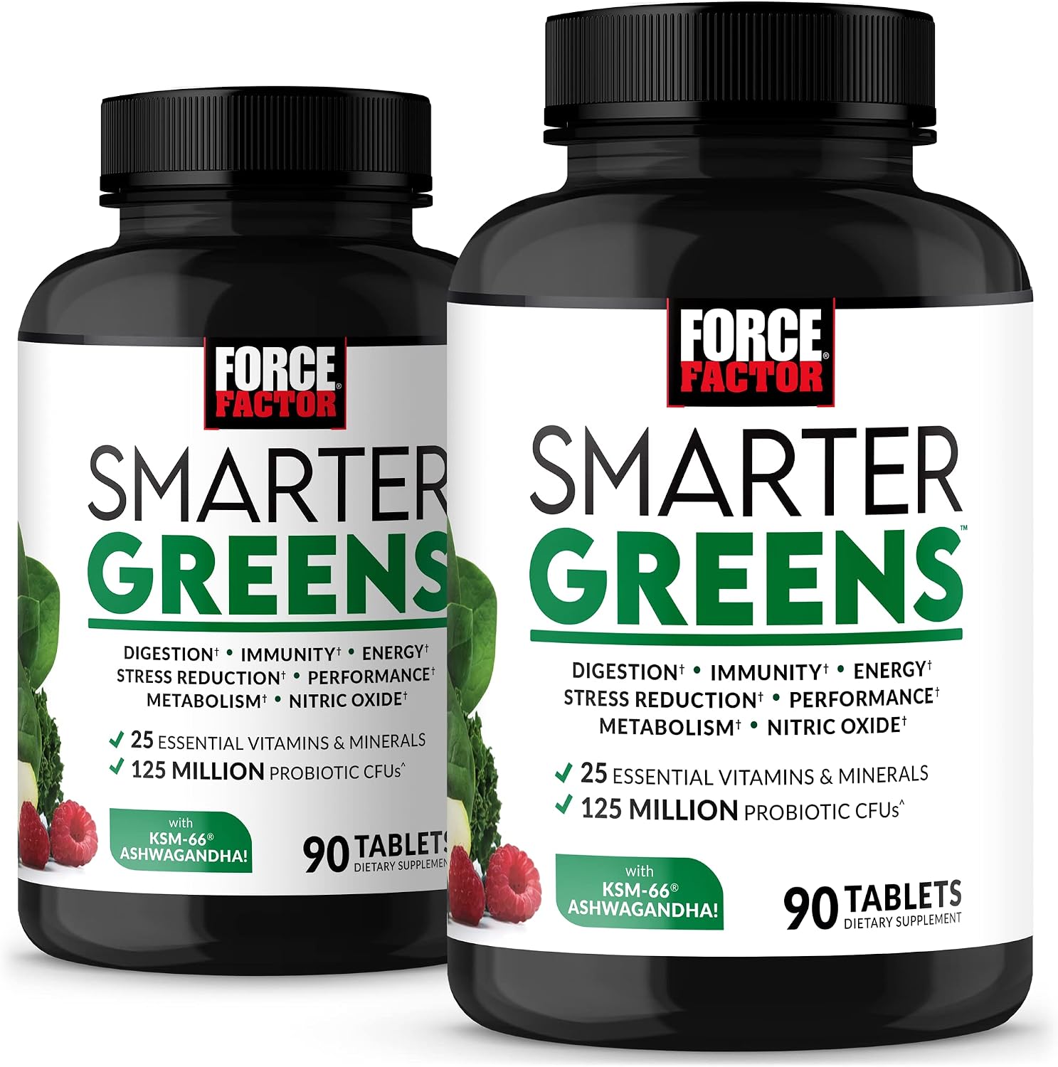 Force Factor Smarter Greens Tablets, 2-Pack – 180 Tablets - görsel 1