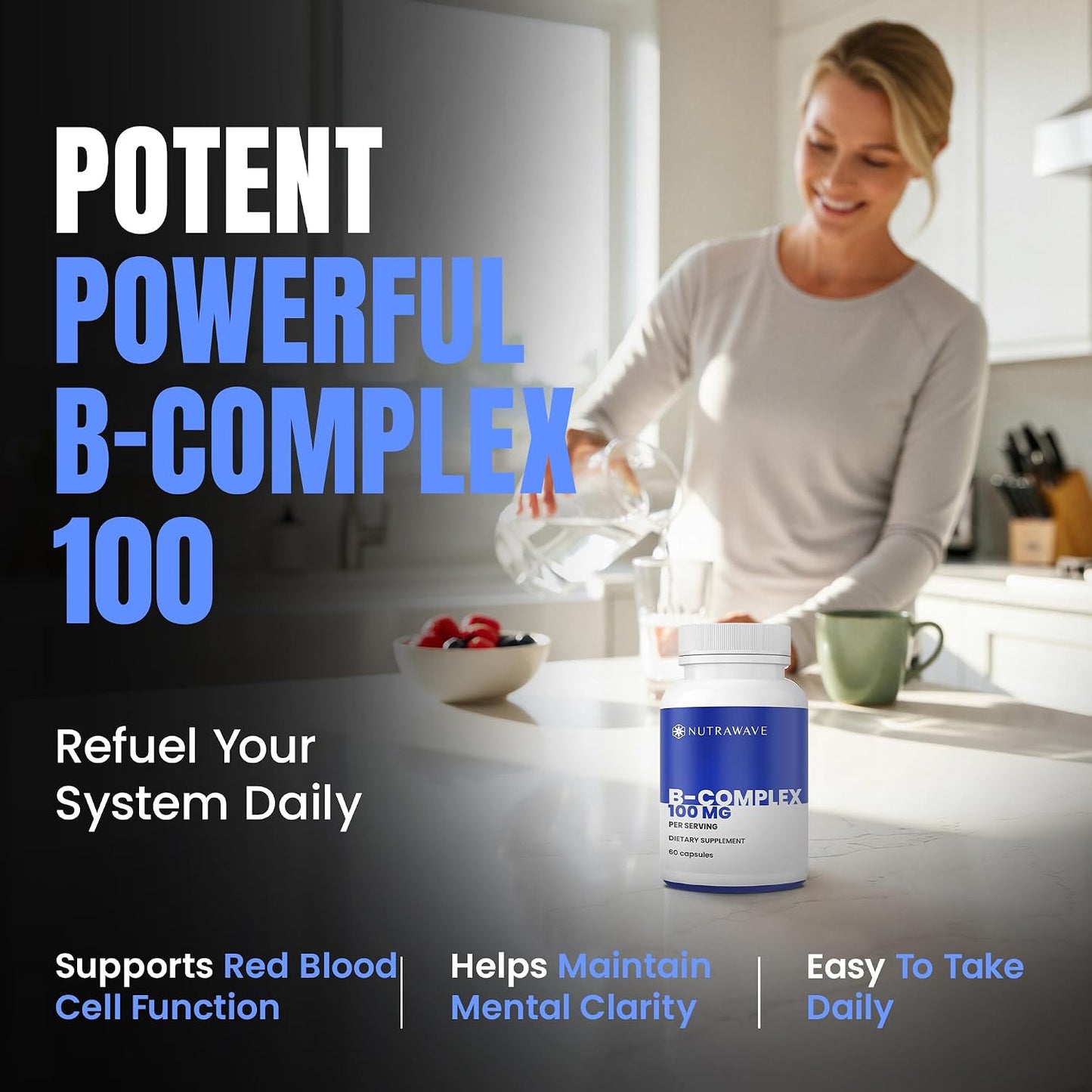 Nutra Wave Super B Complex – High Potency B Vitamins with Choline & Myo-Inositol - görsel 7