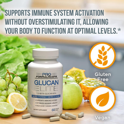 Pro Formulations MD Glucan Elite – Beta 1,3D Glucan 500mg – 60 Vcaps (2 Pack)