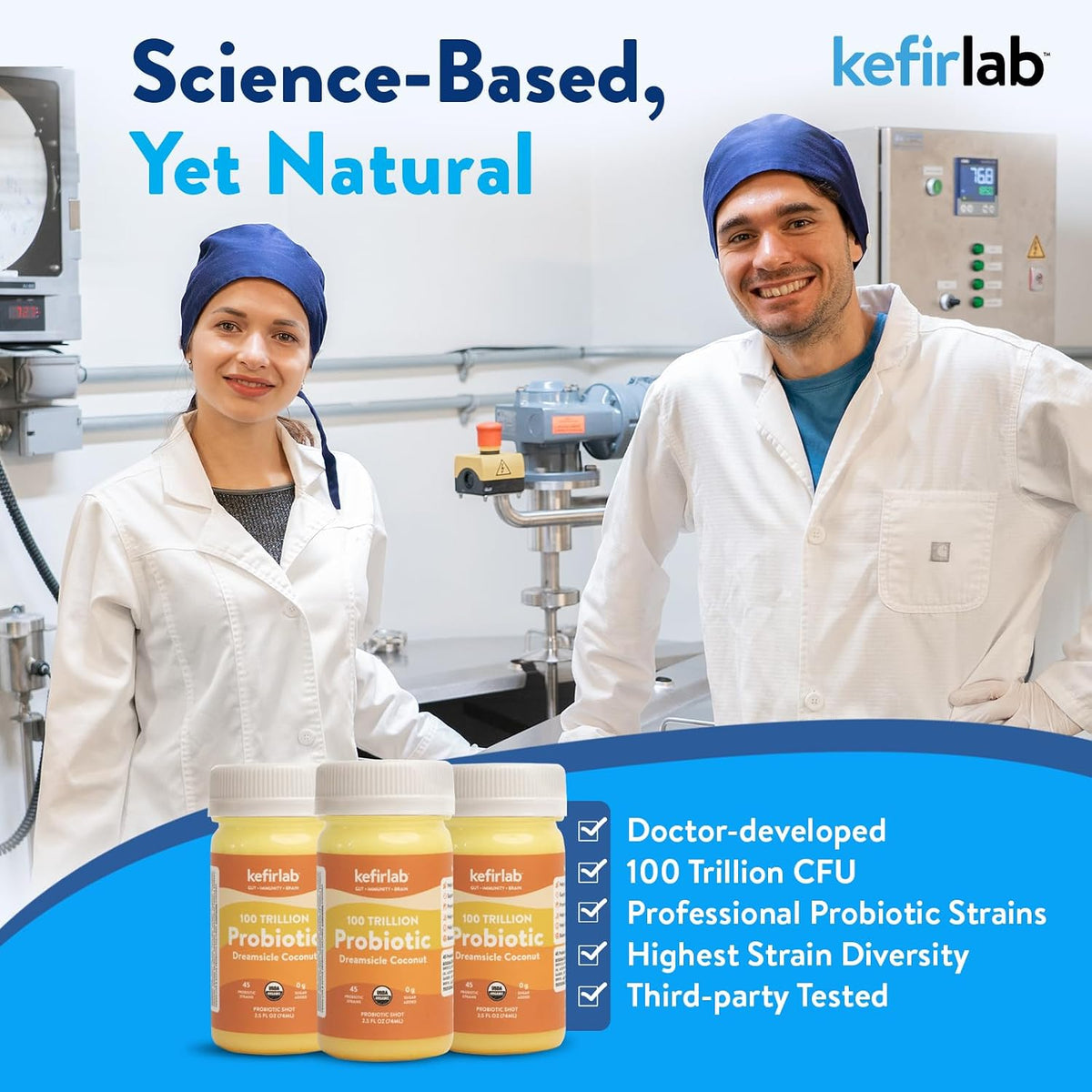 KefirLab Probiotics 100 Trillion CFU - 36 Strains - Vegan & Organic - Dreamsicle (16-Pack) - görsel 6