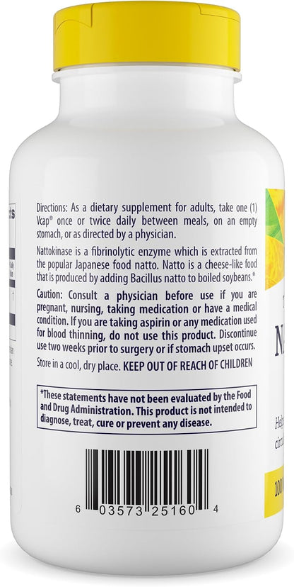 Healthy Origins Nattokinase 2,000 FU (100 mg) – Non-GM, Gluten-Free, Circulatory Support – 180 Vegan Capsules
