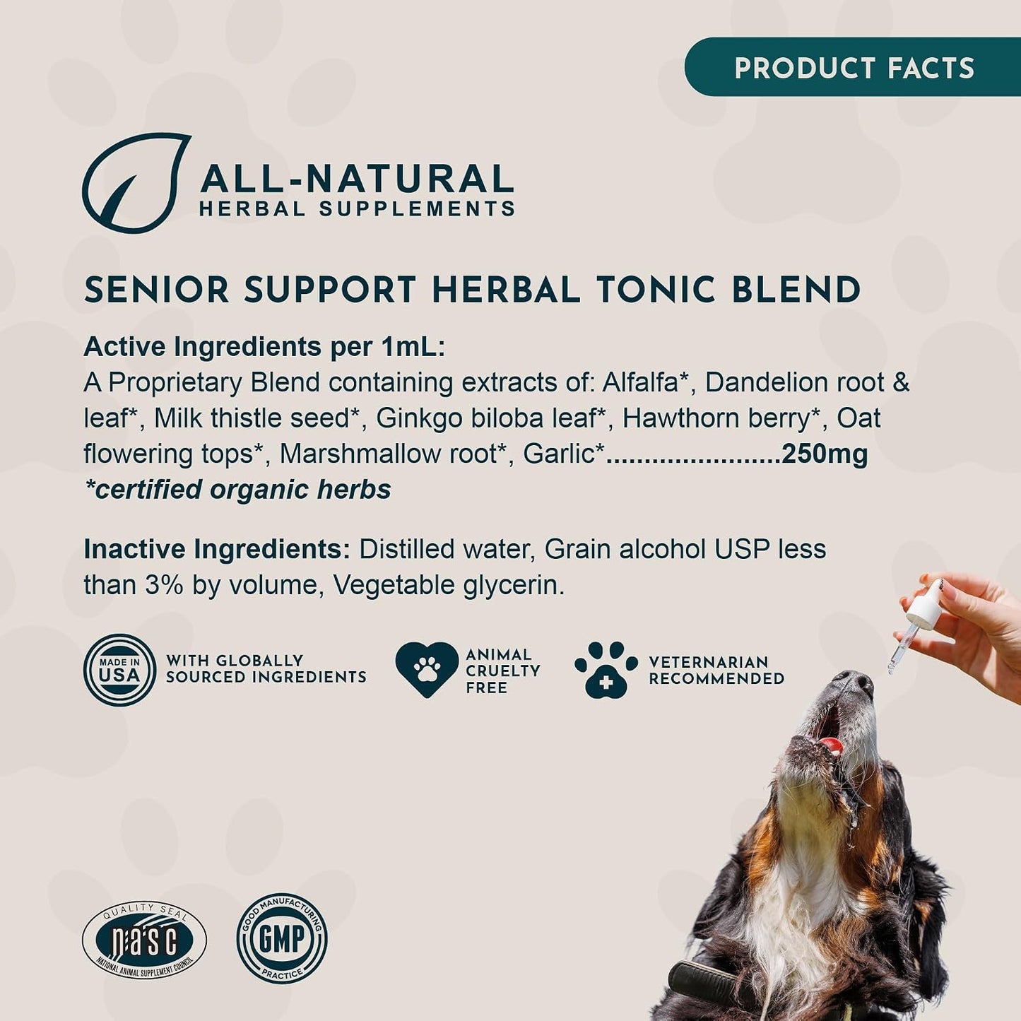 Animal Essentials Senior Support for Dogs & Cats Supplement - Milk Thistle & Herbal Blend, 30 ml - görsel 7