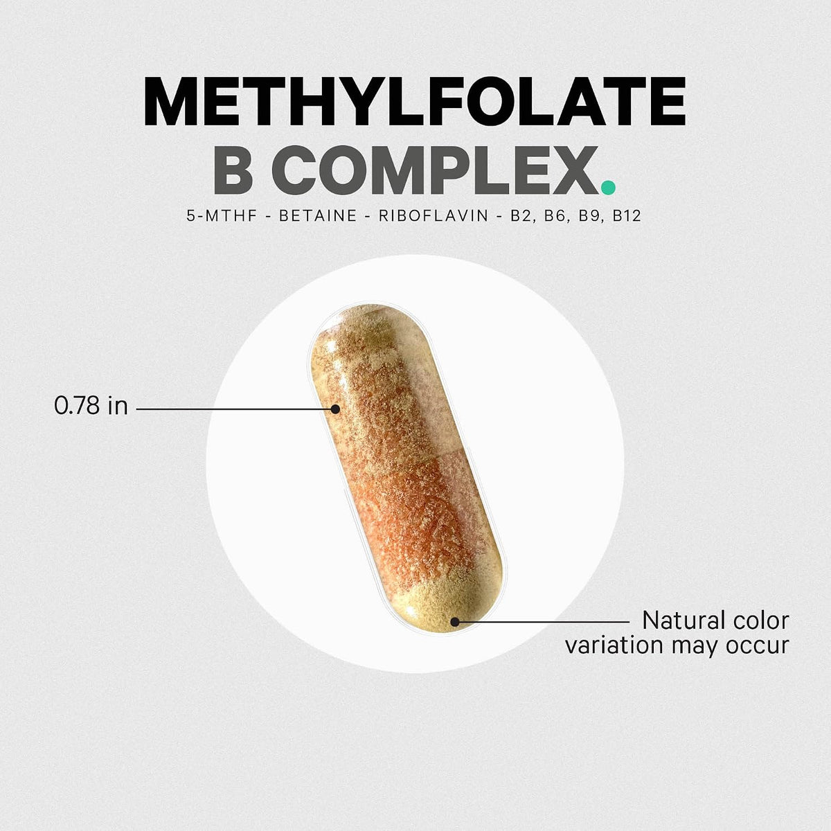 Codeage Methylfolate B Complex+ — Methylated B Vitamins with 5-MTHF, Methyl B12, Riboflavin and Betaine | 120 Capsules - görsel 8