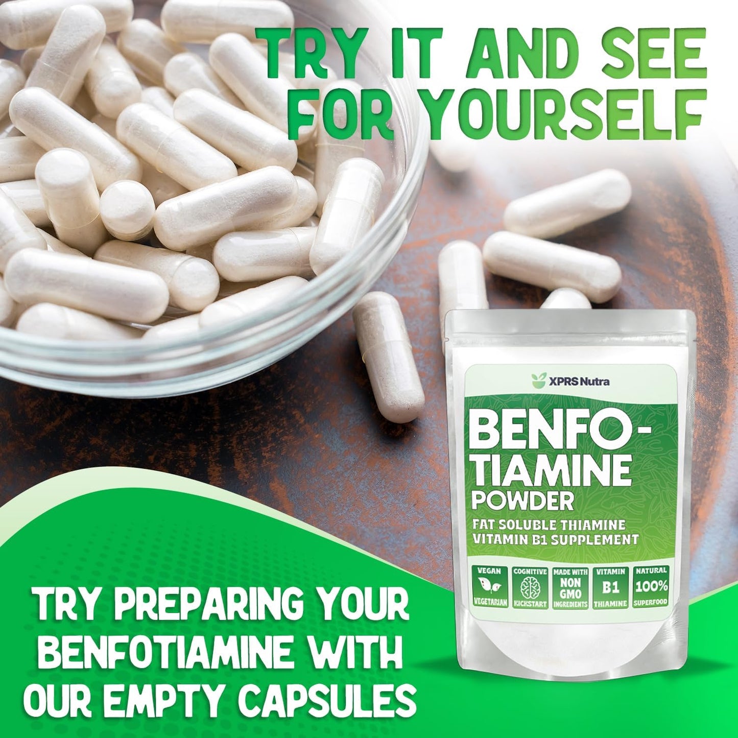 XPRS Nutra Benfotiamine Powder (Thiamine) - Fat-Soluble Vitamin B1 Supplement, 7 g - görsel 6