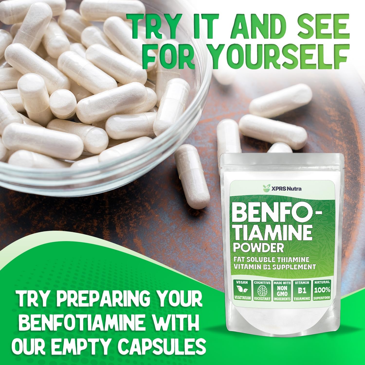 XPRS Nutra Benfotiamine Powder (Thiamine) - Fat-Soluble Vitamin B1 Supplement, 7 g - görsel 6