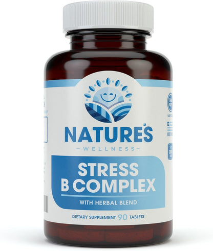 Natures Wellness Vitamin B Complex with Herbal Extracts and Vitamin C for Stress Support