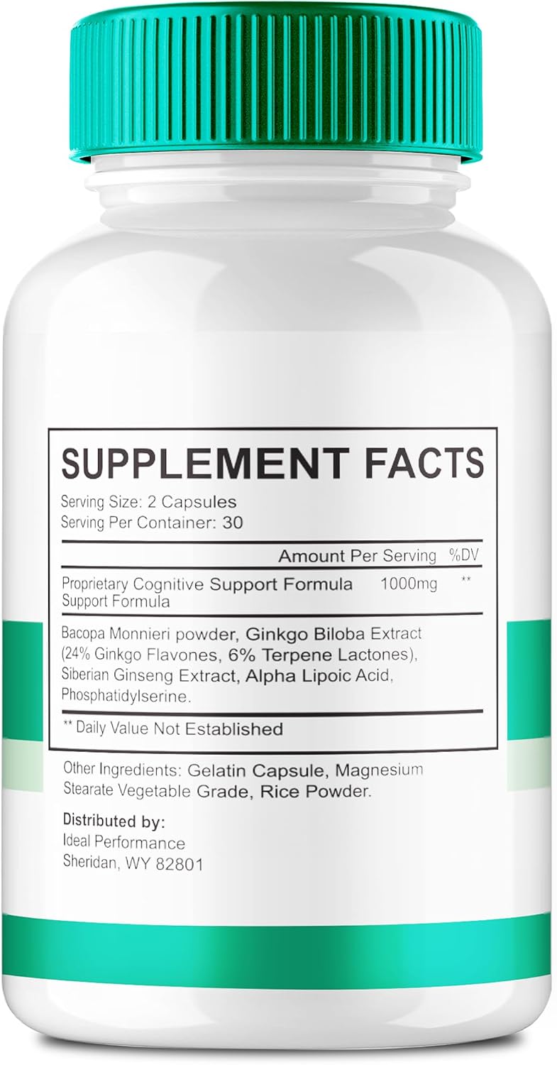 Vertigenics Brain Supplements for Memory and Focus Capsules, Vertigenics Advanced Formula Brain Health Support - Maximum Strength Nootropics Verti Genics All Natural Support Reviews (2 Pack) - görsel 2