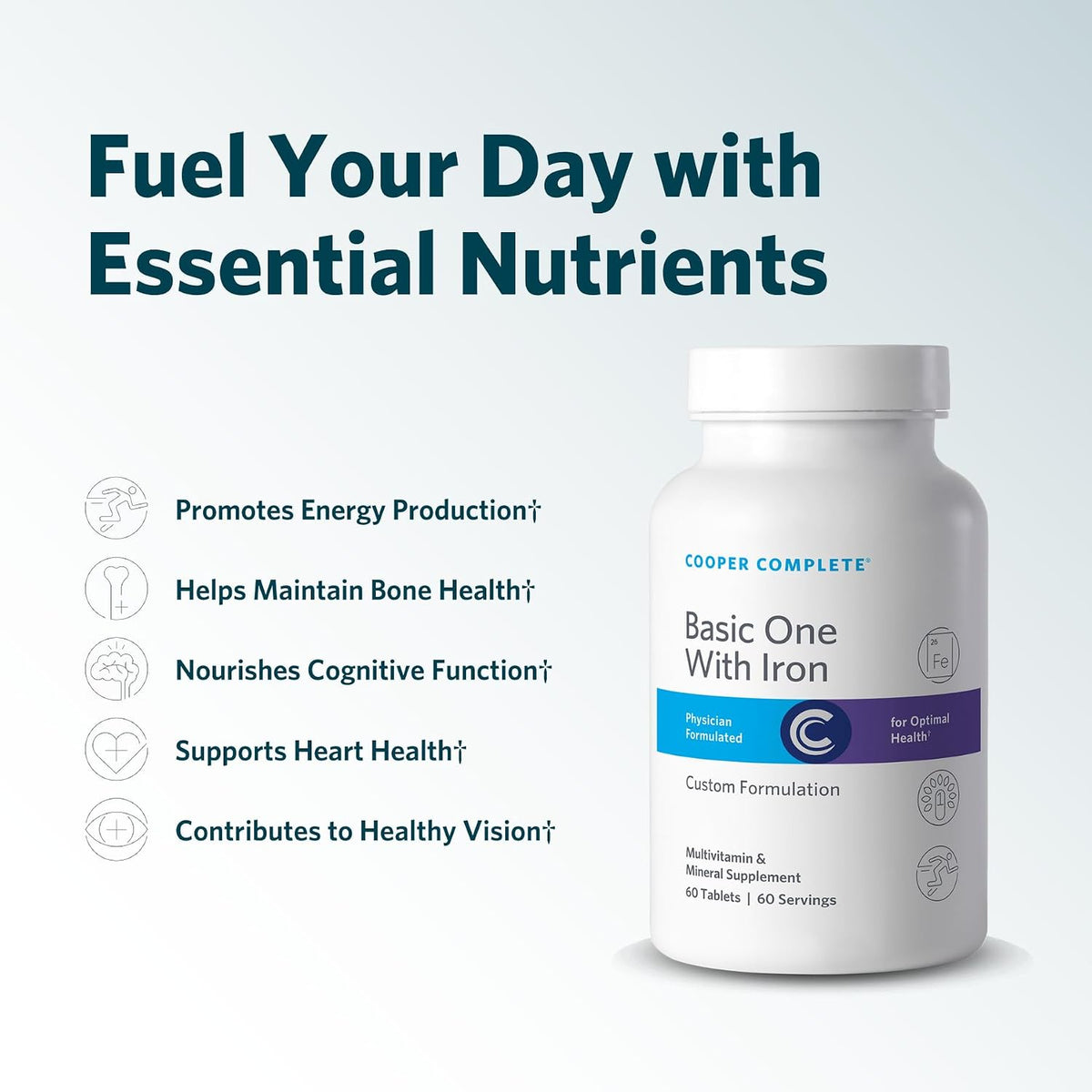 Cooper Complete Basic One Multivitamin with Iron - 60 Tablets (Pack of 3) - görsel 4